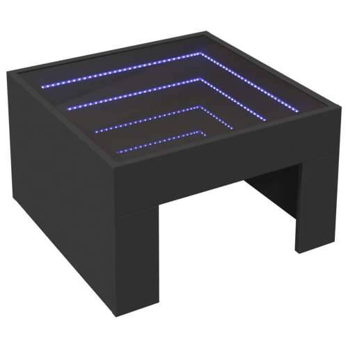 Stolić za kavu s beskonačnim LED svjetlima crni 50x50x30 cm - Crna 1 50 cm Cijena