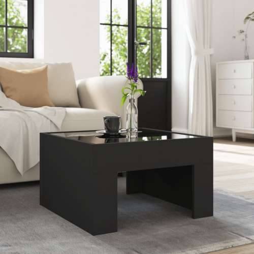 Stolić za kavu s beskonačnim LED svjetlima crni 50x50x30 cm - Crna 1 50 cm Cijena