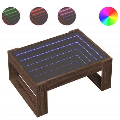 Stolić s beskonačnim LED svjetlima boja hrasta 70x53x30 cm - Smeđi hrast 1 70 cm Cijena