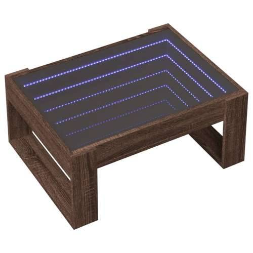 Stolić s beskonačnim LED svjetlima boja hrasta 70x53x30 cm - Smeđi hrast 1 70 cm Cijena