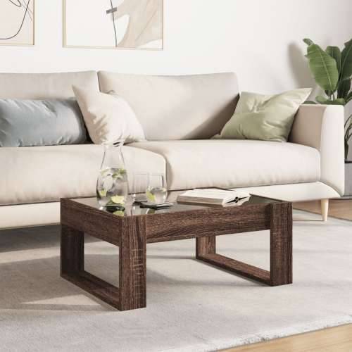 Stolić s beskonačnim LED svjetlima boja hrasta 70x53x30 cm - Smeđi hrast 1 70 cm Cijena
