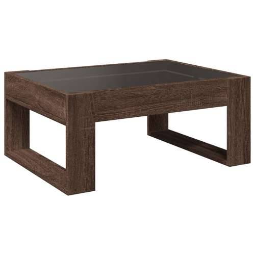 Stolić s beskonačnim LED svjetlima boja hrasta 70x53x30 cm - Smeđi hrast 1 70 cm Cijena