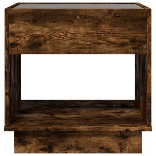 Stolić s beskonačnim LED svjetlima boja hrasta 50x50x50 cm - Dimljeni hrast 1 50 cm Cijena