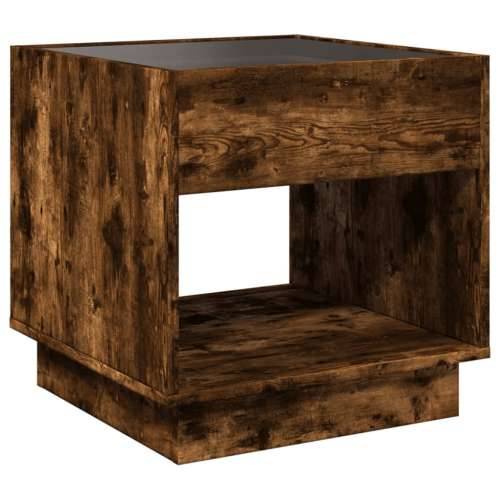 Stolić s beskonačnim LED svjetlima boja hrasta 50x50x50 cm - Dimljeni hrast 1 50 cm Cijena