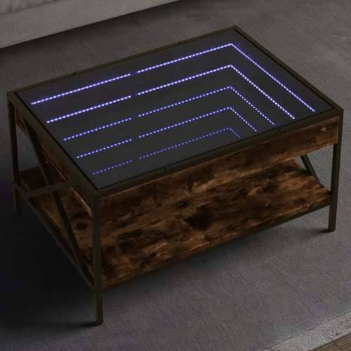 Stolić s beskonačnim LED svjetlima boja hrasta 70x50x38 cm - Dimljeni hrast 70 x 50 x 38 cm 1 Cijena