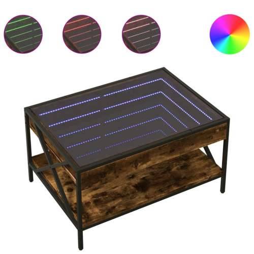 Stolić s beskonačnim LED svjetlima boja hrasta 70x50x38 cm - Dimljeni hrast 70 x 50 x 38 cm 1 Cijena