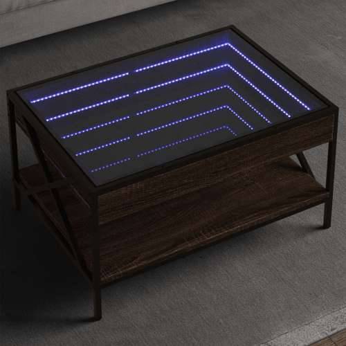 Stolić s beskonačnim LED svjetlima boja hrasta 70x50x38 cm - Smeđi hrast 70 x 50 x 38 cm 1 Cijena