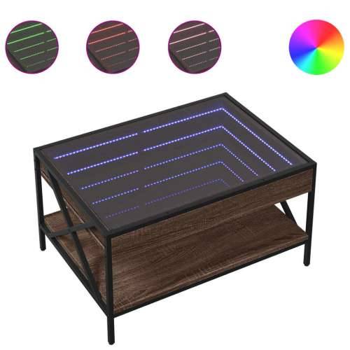 Stolić s beskonačnim LED svjetlima boja hrasta 70x50x38 cm - Smeđi hrast 70 x 50 x 38 cm 1 Cijena