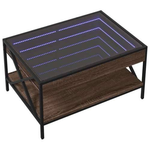 Stolić s beskonačnim LED svjetlima boja hrasta 70x50x38 cm - Smeđi hrast 70 x 50 x 38 cm 1 Cijena