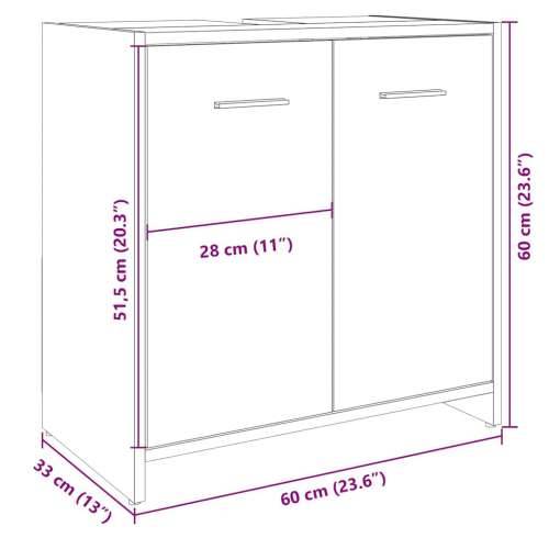 Ormarić za Lavabo - Umivaonik boja hrasta 60x33x60 cm konstruirano drvo - sonoma hrast 1 Cijena