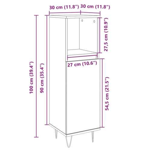 Kupaonski ormarić boja hrasta 30x30x100 cm konstruirano drvo - sonoma hrast 1 Cijena