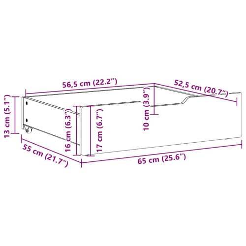 Ladice ispod kreveta 2 kom bijele 65x55x17 cm od borovine - Bijela 65 x 55 x 16 cm 1 Cijena