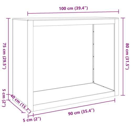 Stalak za drva za ogrjev 100x40x80 cm Pohabani čelik - Otporni čelik / smeđa 100 x 40 x 80 cm Cijena
