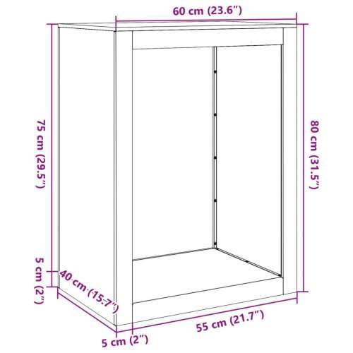 Stalak za drva za ogrjev bijeli 60x40x80 cm čelični - Čelik/bijela 60 x 40 x 80 cm Cijena