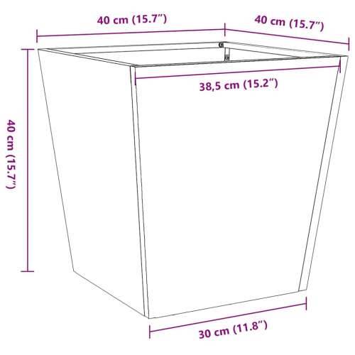 Vrtna sadilice 2 kom 40x40x40 cm od pocinčanog čelika - Pocinčani čelik / siva 40 x 40 x 40 cm 2 Cijena