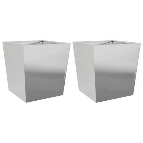 Vrtne sadilice 2 kom 50 x 50 x 50 cm od pocinčanog čelika - Pocinčani čelik / siva 50 x 50 x 50 cm 2 Cijena