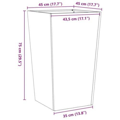 Vrtna sadilica crna 45x45x75 cm čelična - Čelik/crna 45 x 45 x 75 cm 1 Cijena