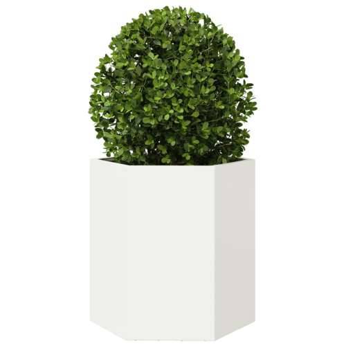 Vrtna sadilice 2 kom bijela šesterokutna 46x40x45 cm čelična - Čelik/bijela 46 x 40 x 45 cm 2 Cijena
