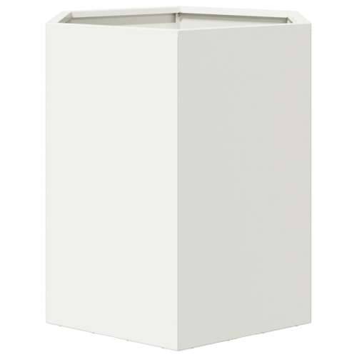 Vrtna sadilice 2 kom bijela šesterokutna 46x40x45 cm čelična - Čelik/bijela 46 x 40 x 45 cm 2 Cijena