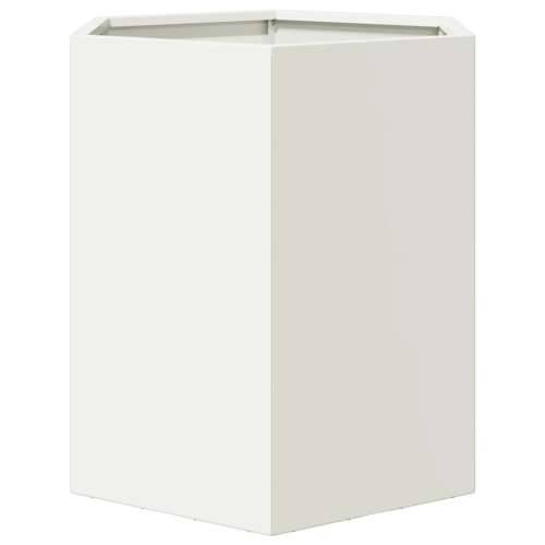 Vrtna sadilice 2 kom bijela šesterokutna 46x40x45 cm čelična - Čelik/bijela 46 x 40 x 45 cm 2 Cijena