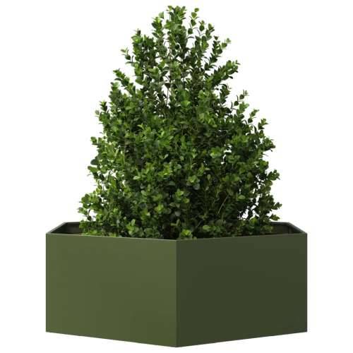 Vrtna sadilica maslinastozelena šesterokutna 138x120x45cm čelik - Čelik/zelena 138 x 120 x 45 cm 1 Cijena