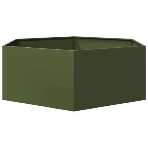 Vrtna sadilica maslinastozelena šesterokutna 138x120x45cm čelik - Čelik/zelena 138 x 120 x 45 cm 1 Cijena