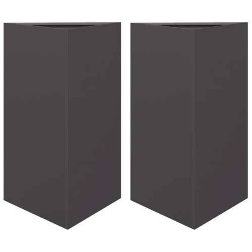 Vrtne sadilice 2 kom crne trokutaste 50x43x75 cm čelične - Čelik/crna 50 x 43 x 75 cm 2 Cijena