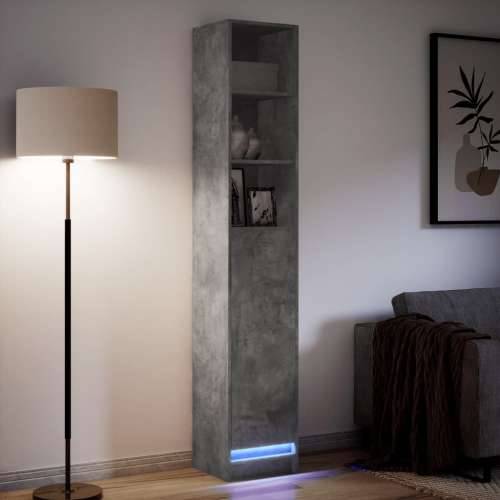 Komoda s LED svjetlima siva boja betona 36x32,5x200 cm drvena - Beton siva 1 36 cm Cijena
