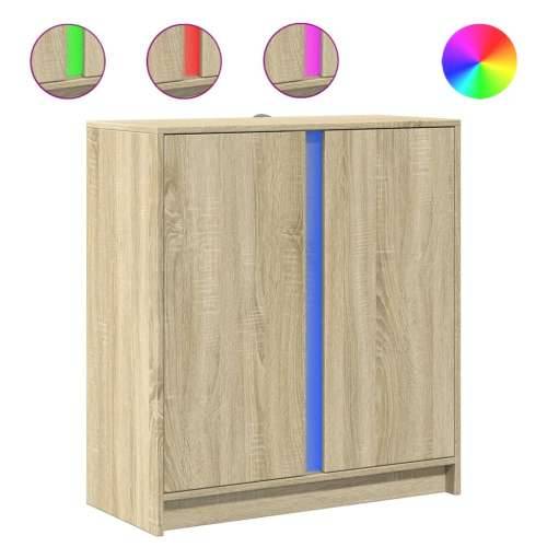 Komoda s LED svjetlima boja hrasta sonome 77x34x85 cm drvena - sonoma hrast 1 Cijena