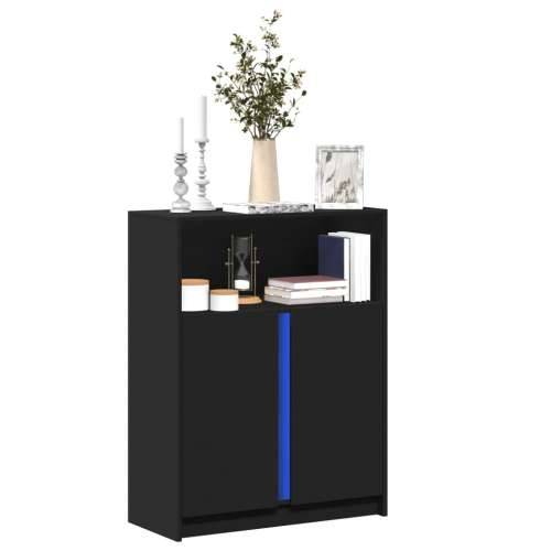 Komoda s LED svjetlima crna 77x34x100 cm od konstruiranog drva - Crna 1 77 cm Cijena