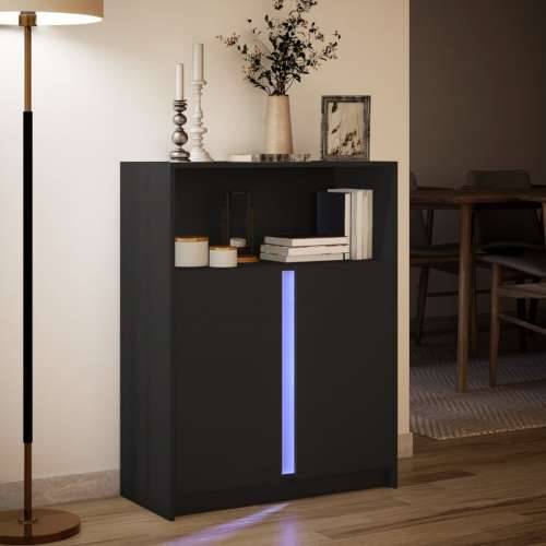 Komoda s LED svjetlima crna 77x34x100 cm od konstruiranog drva - Crna 1 77 cm Cijena