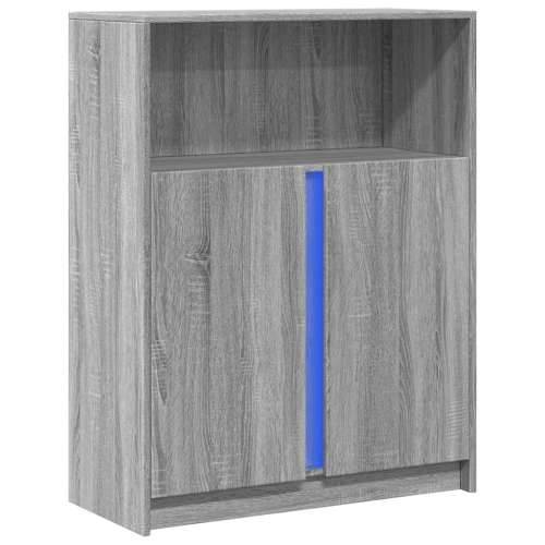 Komoda s LED svjetlima boja hrasta sonome 77x34x100 cm drvena - Sivi hrast sonoma 1 77 cm Cijena