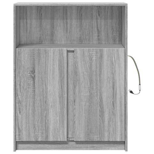 Komoda s LED svjetlima boja hrasta sonome 77x34x100 cm drvena - Sivi hrast sonoma 1 77 cm Cijena