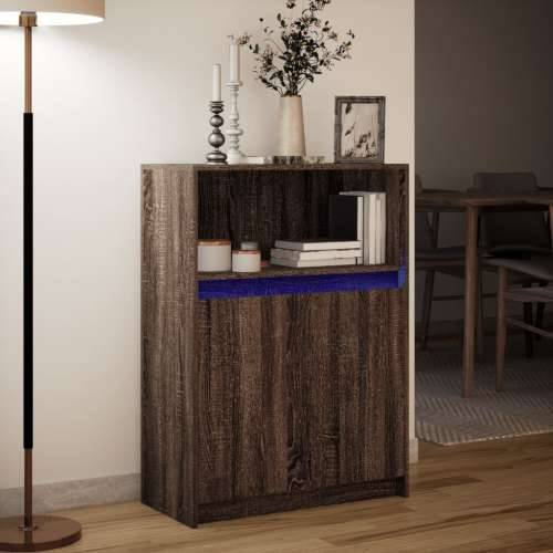 Komoda s LED svjetlima boja hrasta 72x34x100 cm drvena - Smeđi hrast 1 72 cm Cijena