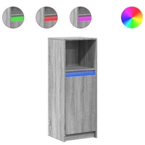 Komoda s LED svjetlima boja hrasta sonome 38x34x100 cm drvena - Sivi hrast sonoma 1 38 cm Cijena