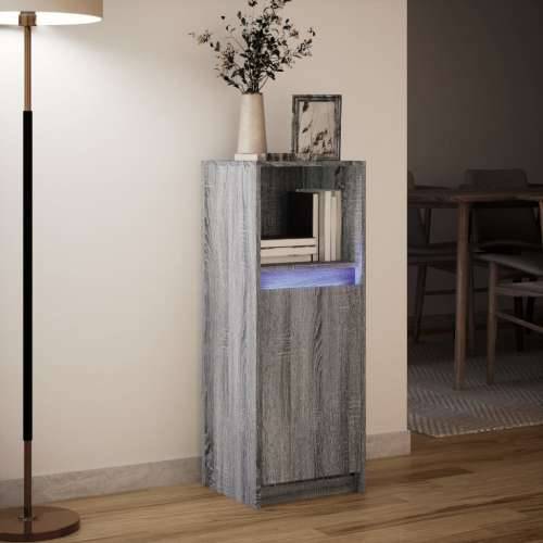 Komoda s LED svjetlima boja hrasta sonome 38x34x100 cm drvena - Sivi hrast sonoma 1 38 cm Cijena