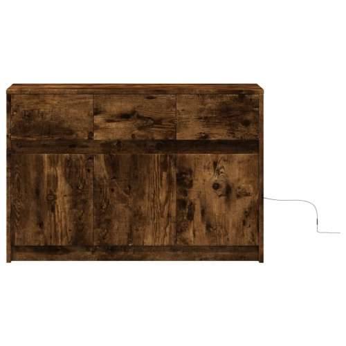 TV ormarić s LED svjetlima boja hrasta 91x34x61 cm drveni - Dimljeni hrast 1 Cijena