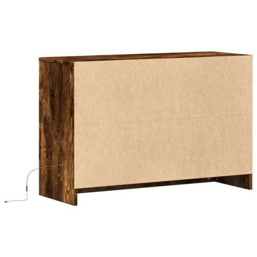 TV ormarić s LED svjetlima boja hrasta 91x34x61 cm drveni - Dimljeni hrast 1 Cijena