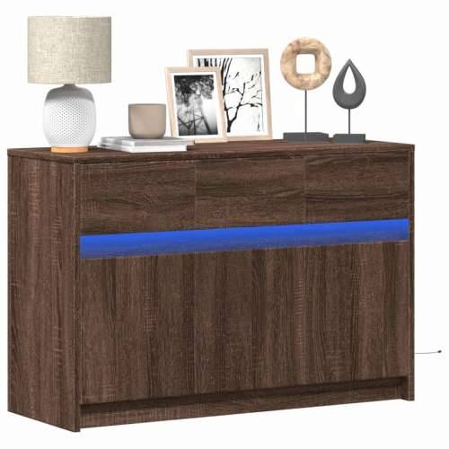TV ormarić s LED svjetlima boja hrasta 91x34x61 cm drveni - Smeđi hrast 1 Cijena