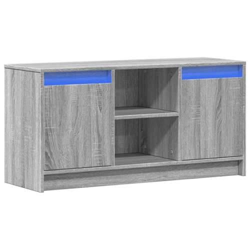 TV ormarić s LED svjetlima boja hrasta 100x34x50 cm drveni - Sivi hrast sonoma 1 100 cm Cijena
