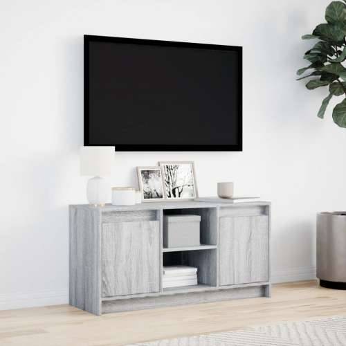 TV ormarić s LED svjetlima boja hrasta 100x34x50 cm drveni - Sivi hrast sonoma 1 100 cm Cijena