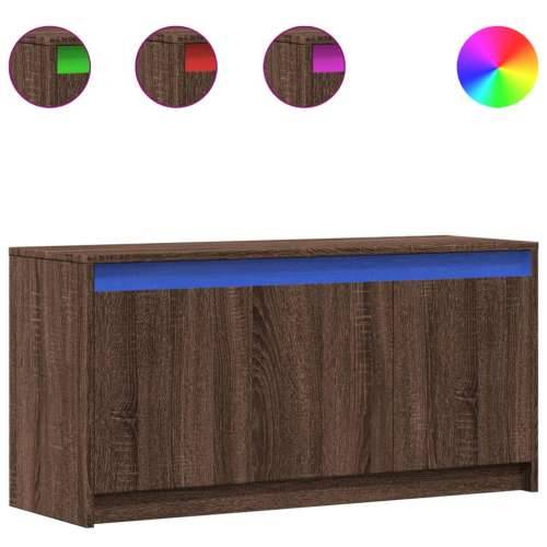 TV ormarić s LED svjetlima boja hrasta 100x34x50 cm drveni - Smeđi hrast 1 Cijena