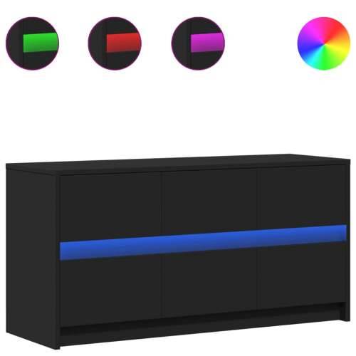 TV ormarić s LED svjetlima crni 100x34x50 cm konstruirano drvo - Crna 1 100 cm Cijena