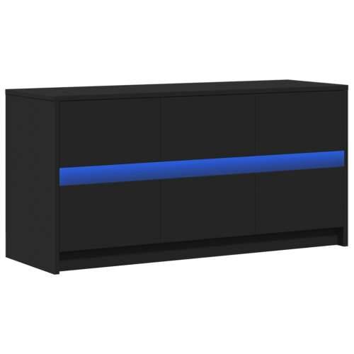 TV ormarić s LED svjetlima crni 100x34x50 cm konstruirano drvo - Crna 1 100 cm Cijena