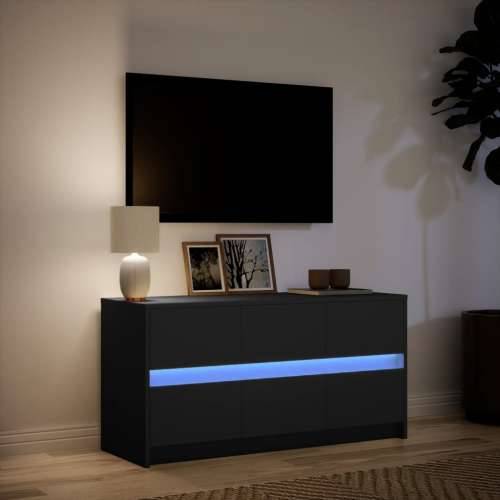 TV ormarić s LED svjetlima crni 100x34x50 cm konstruirano drvo - Crna 1 100 cm Cijena