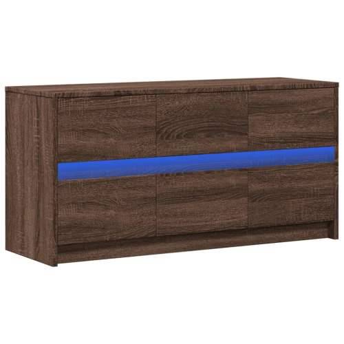 TV ormarić s LED svjetlima boja hrasta 100x34x50 cm drveni - Smeđi hrast 1 100 cm Cijena