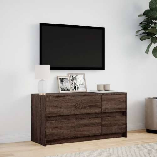 TV ormarić s LED svjetlima boja hrasta 100x34x50 cm drveni - Smeđi hrast 1 100 cm Cijena