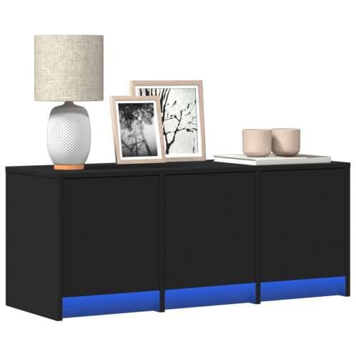 TV ormarić s LED svjetlima crni 97x34x40 cm konstruirano drvo - Crna 1 97 cm Cijena