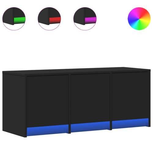TV ormarić s LED svjetlima crni 97x34x40 cm konstruirano drvo - Crna 1 97 cm Cijena