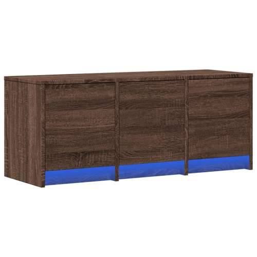 TV ormarić s LED svjetlima boja hrasta 97x34x40 cm drveni - Smeđi hrast 1 97 cm Cijena